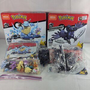 Mega Construx POKEMON Squirtle Evolution Set Corviknight Eevee Flareon Parts LOT